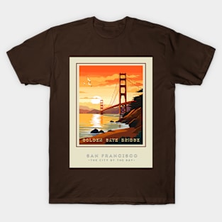San Fran's Golden Gate Bridge Travel Poster T-Shirt